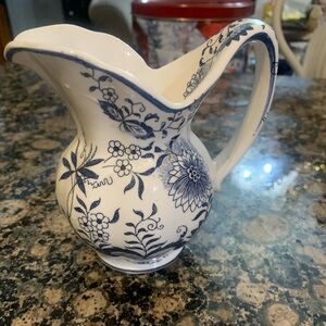 Enesco Blue and White Floral Pitcher